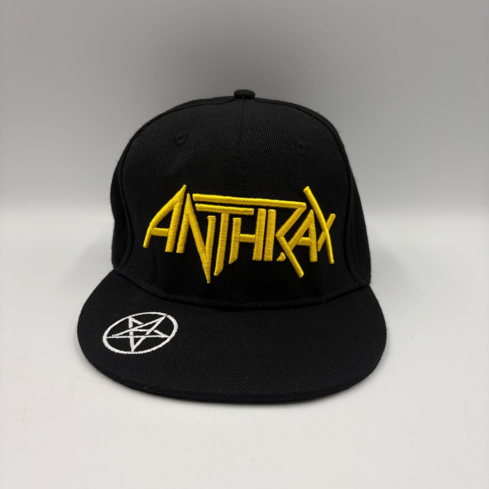Anthrax Snapback Hat Mens OSFM Black Excellent NOT Man Pentagram Band Merch